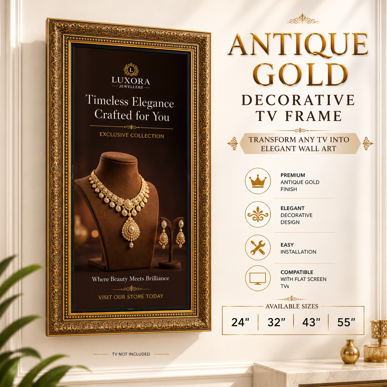 Antique Gold TV Frame
