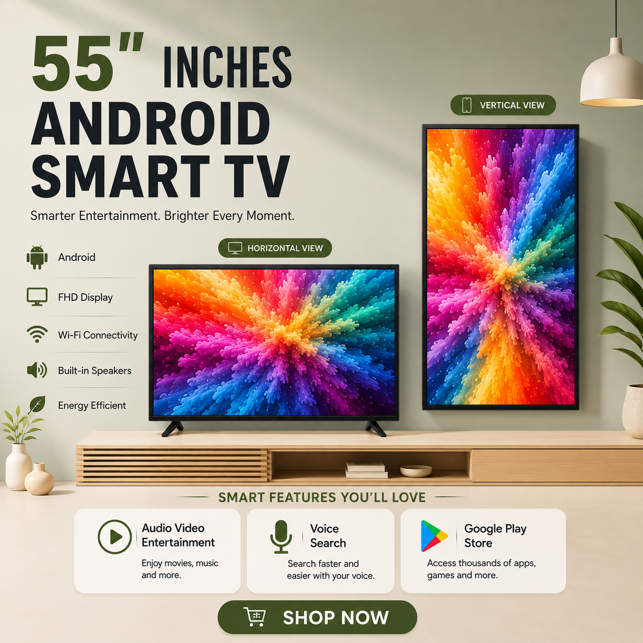ANDROID SMART TV - 55 INCHES
